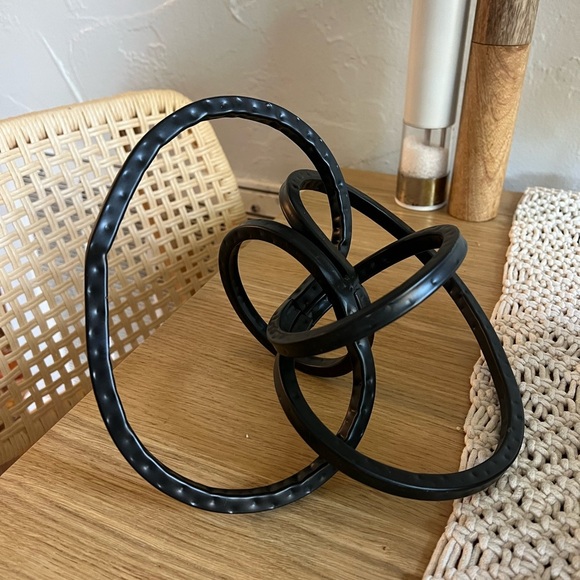 Modern Black Metal Abstract Sculpture Geometric Art Object Minimalist Decor - Picture 1 of 5
